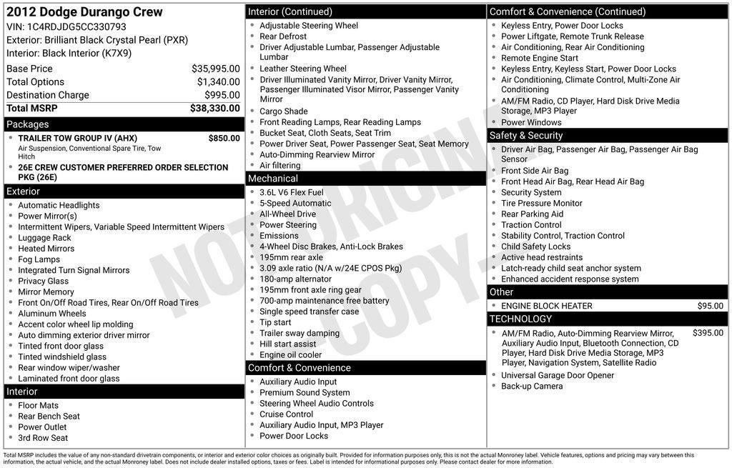 2012 Dodge Durango Crew