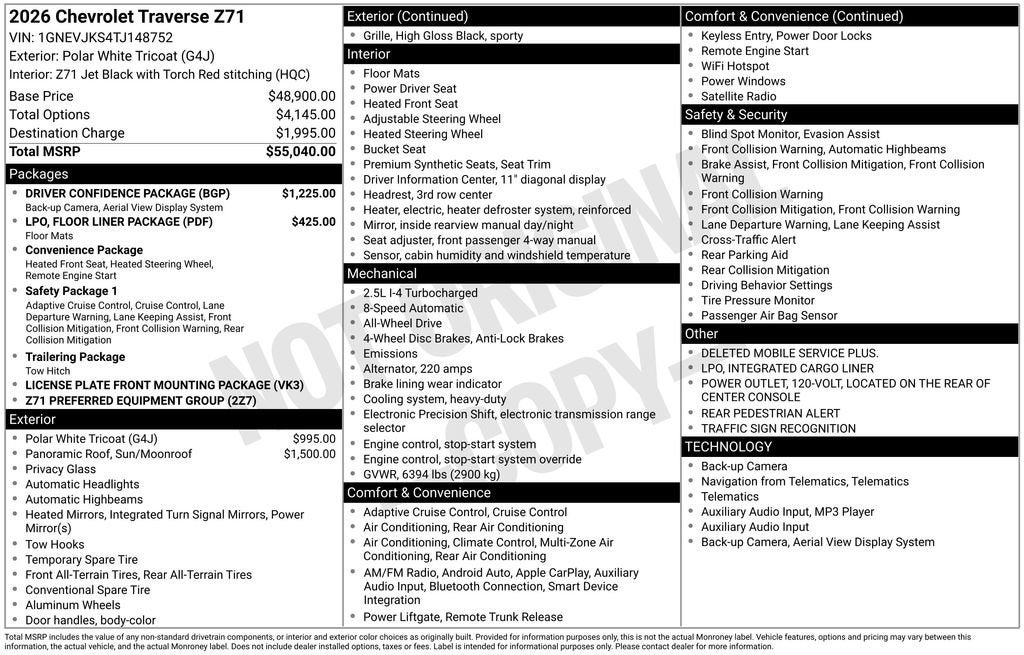 2026 Chevrolet Traverse Z71