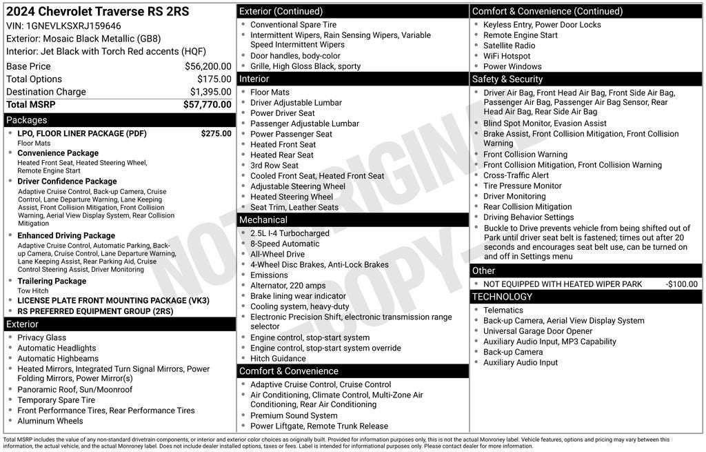 2024 Chevrolet Traverse RS