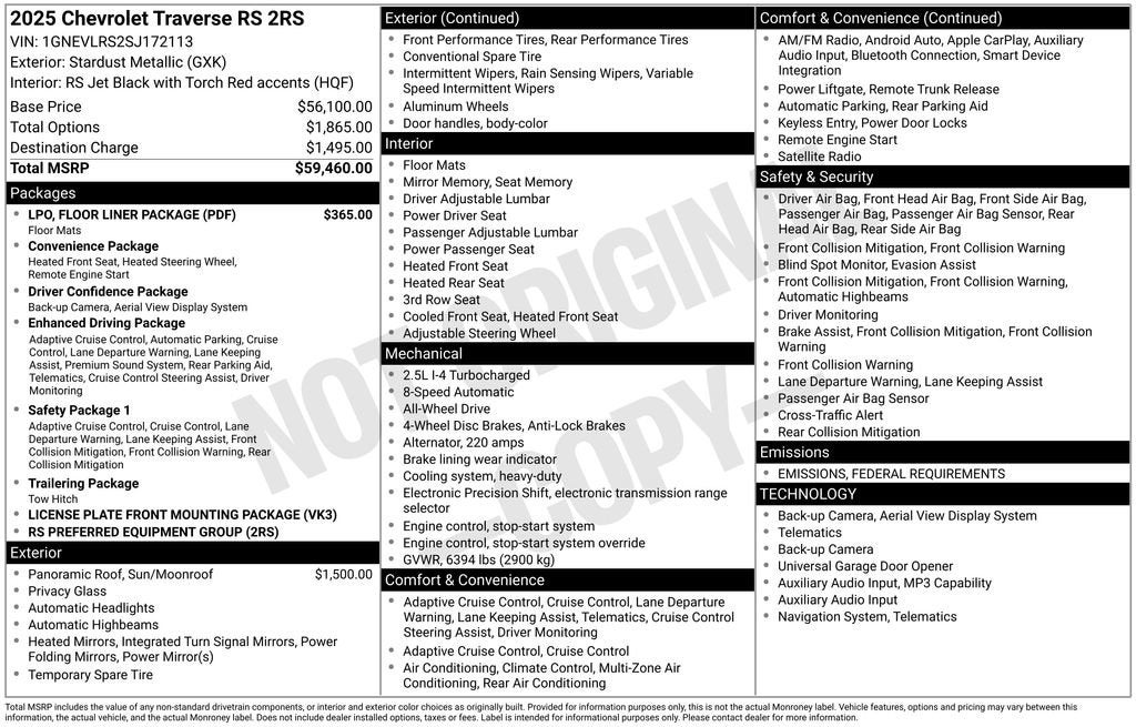 2025 Chevrolet Traverse RS