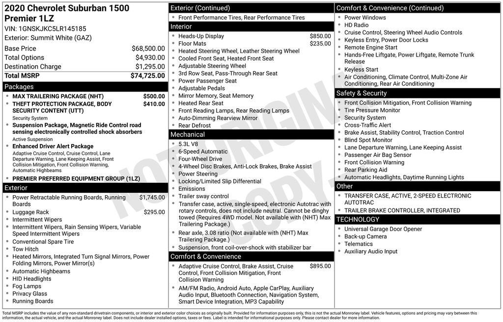 2020 Chevrolet Suburban Premier