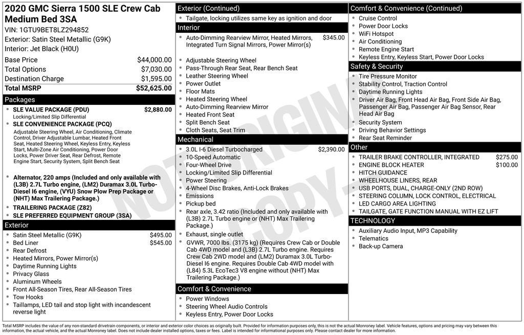 2020 GMC Sierra 1500 SLE