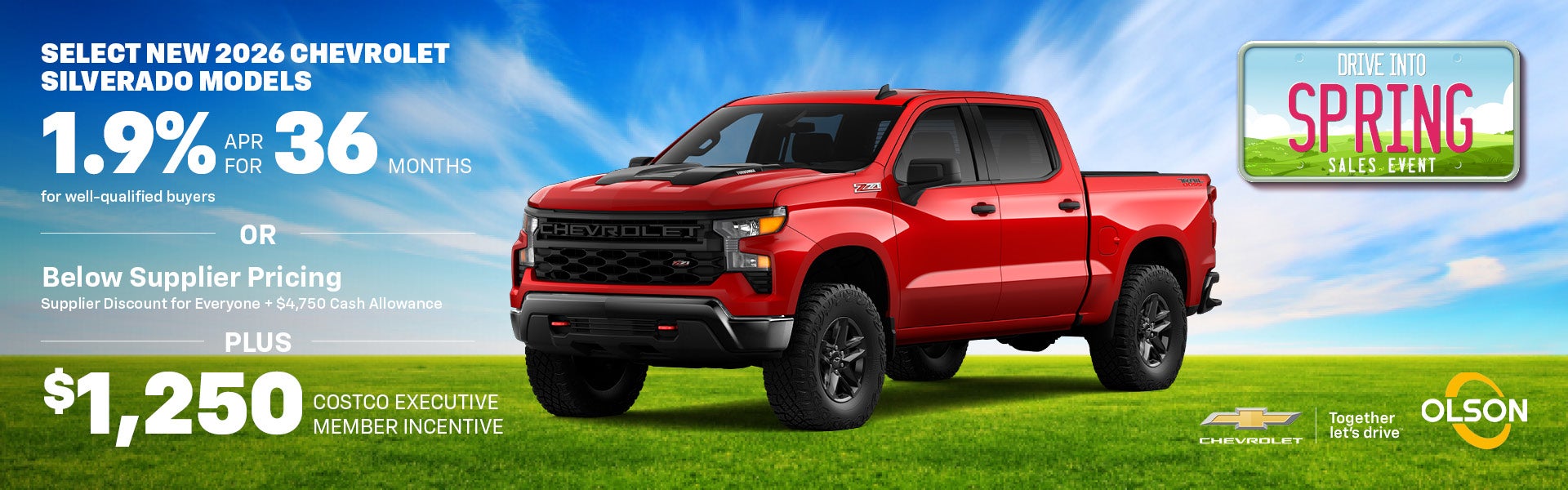 Select New 2026 Chevrolet Silverado Models