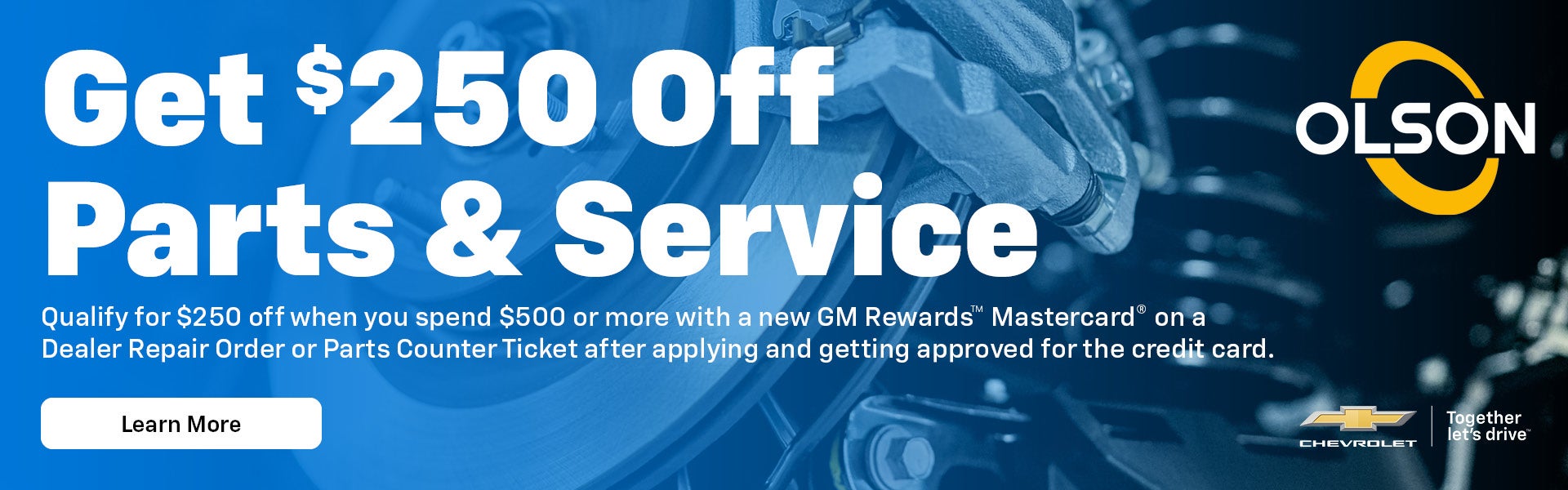 Get $250 Off Parts & Service
